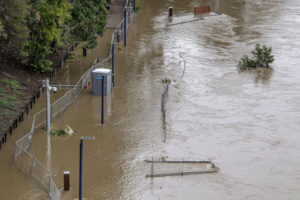 Parklands inundated while boardwalks ripped up