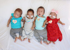 Family surprised with the addition of quads