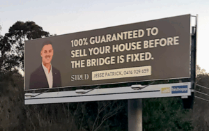 Strud billboard roasts Bremer River Bridge hold-up