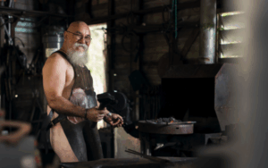 Blacksmiths in the buff for mental health