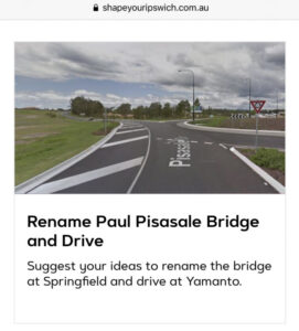 Council pushes ahead to rename Pisasale Drive