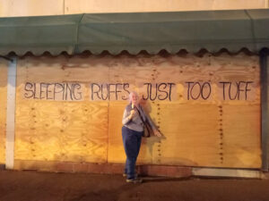 Third time lucky for Margaret’s protest banner