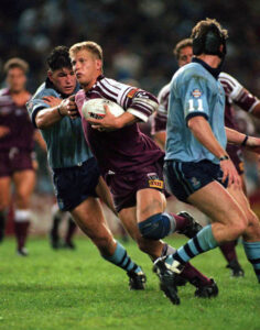 A cold beer with . . . former Qld Origin great