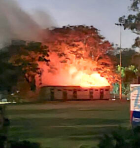 Soccer club battles on after blaze
