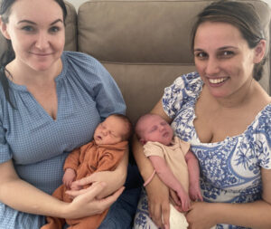 Double baby joy for best friends forever