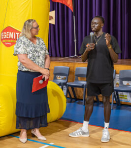 Gout back home at school