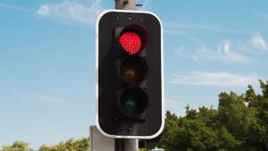 Traffic lights at Amberley
